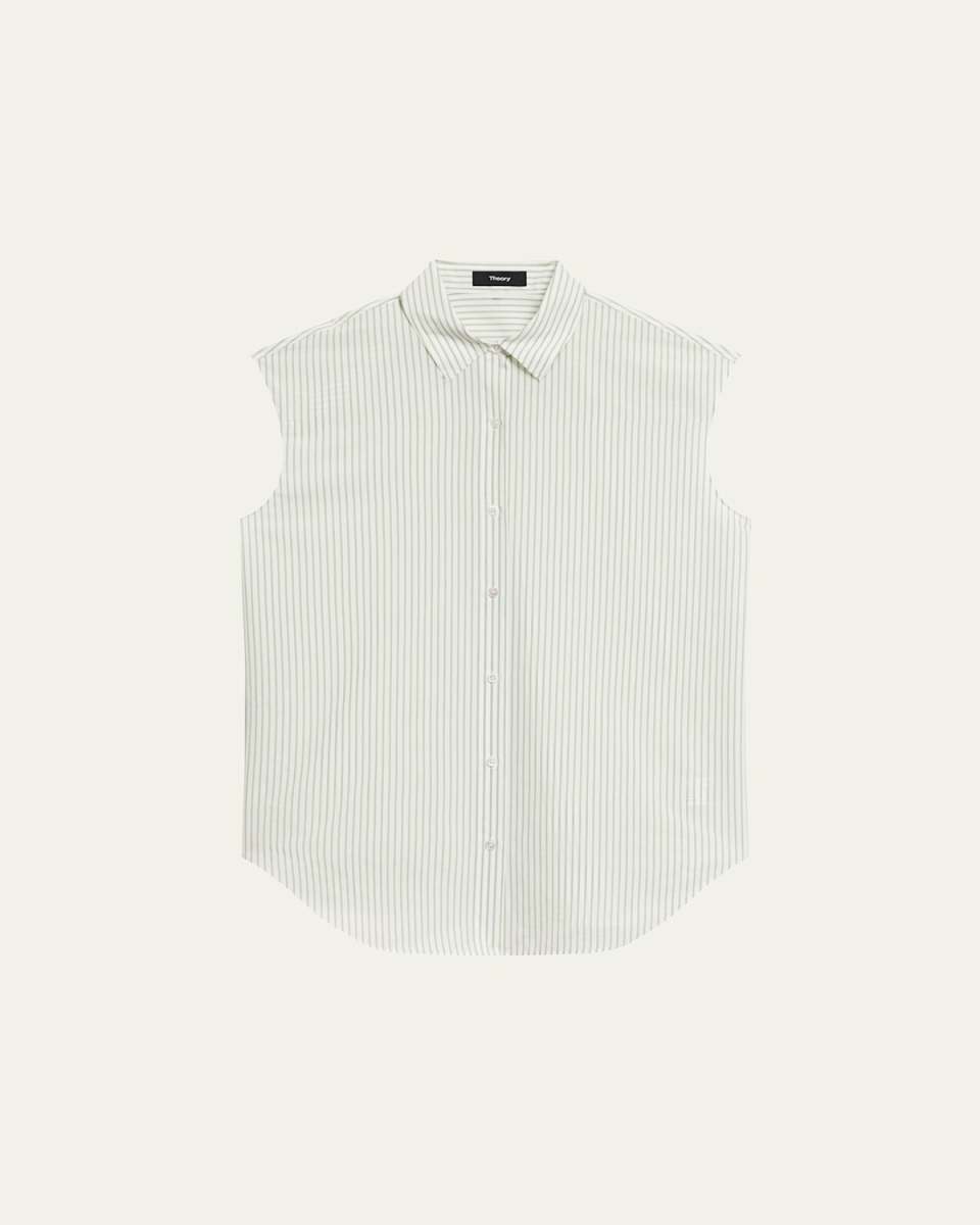 Stripe Sleeveless Boyfriend Shirt